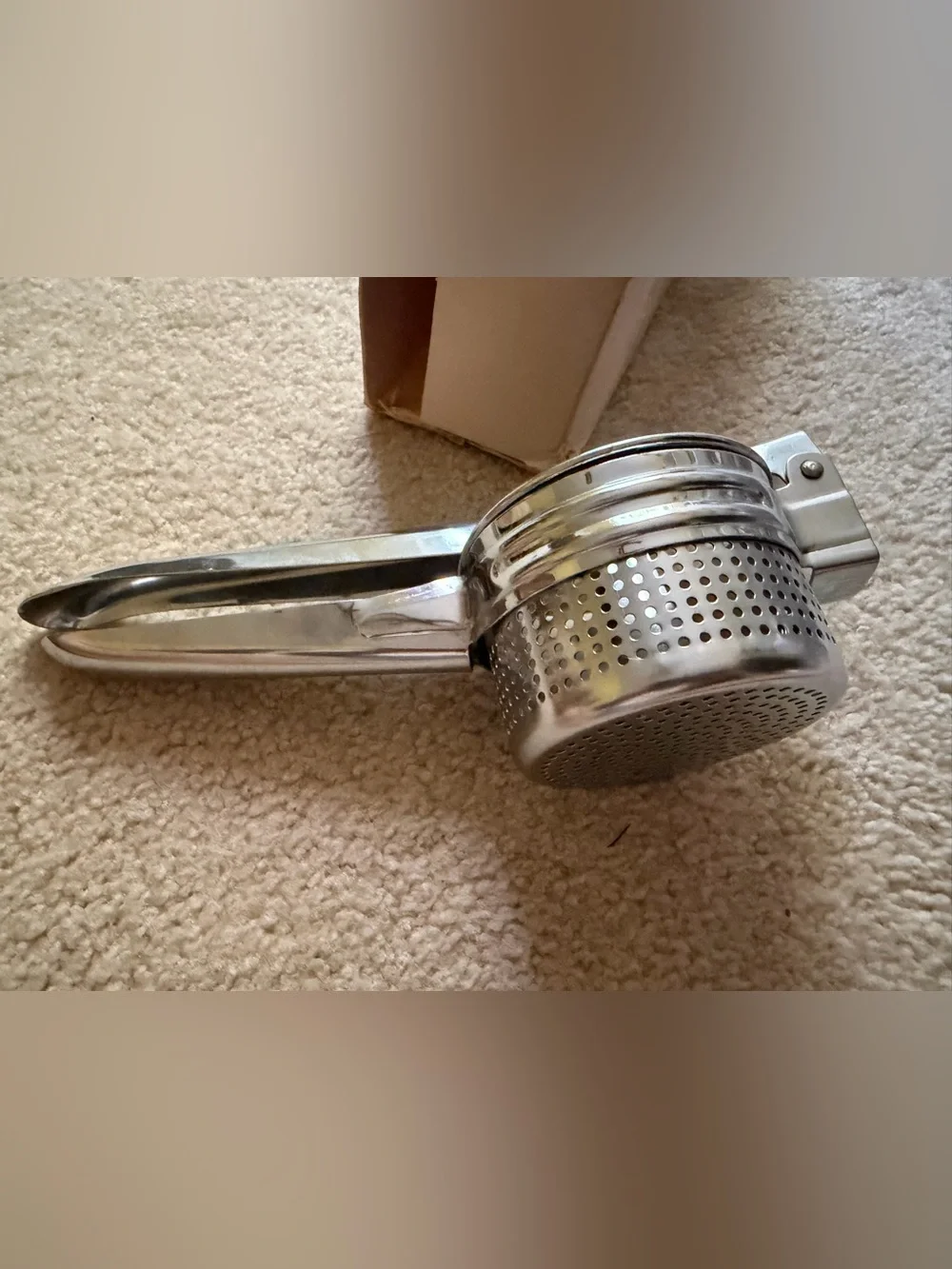 Vintage Chromed Potato Ricer - Silver